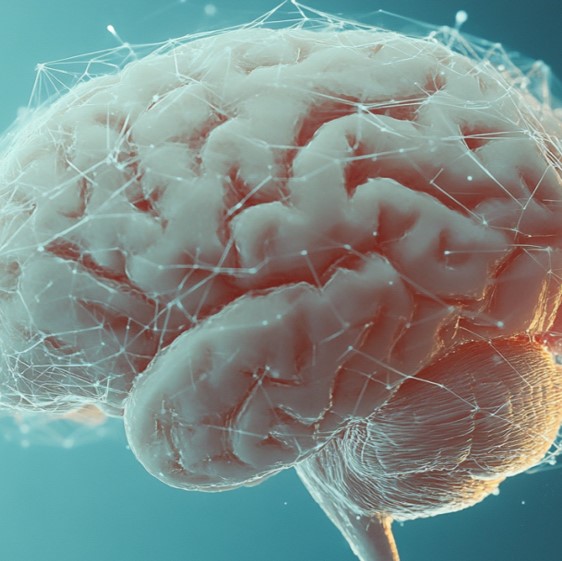 A human brain with the synapses modelled as a network as a symbol for human intelligence in the research process