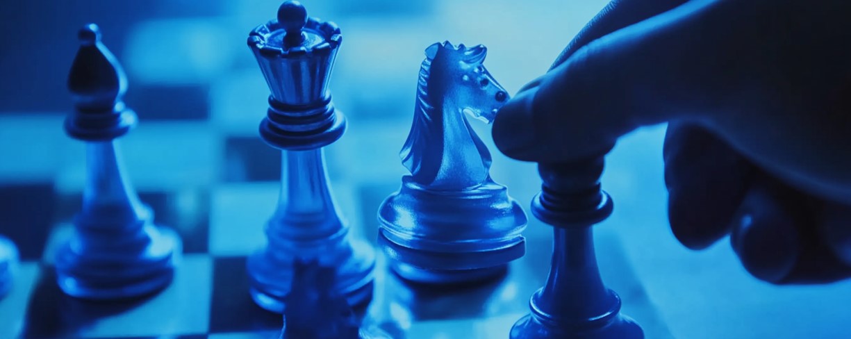 a chess game as a symbol for strategy development