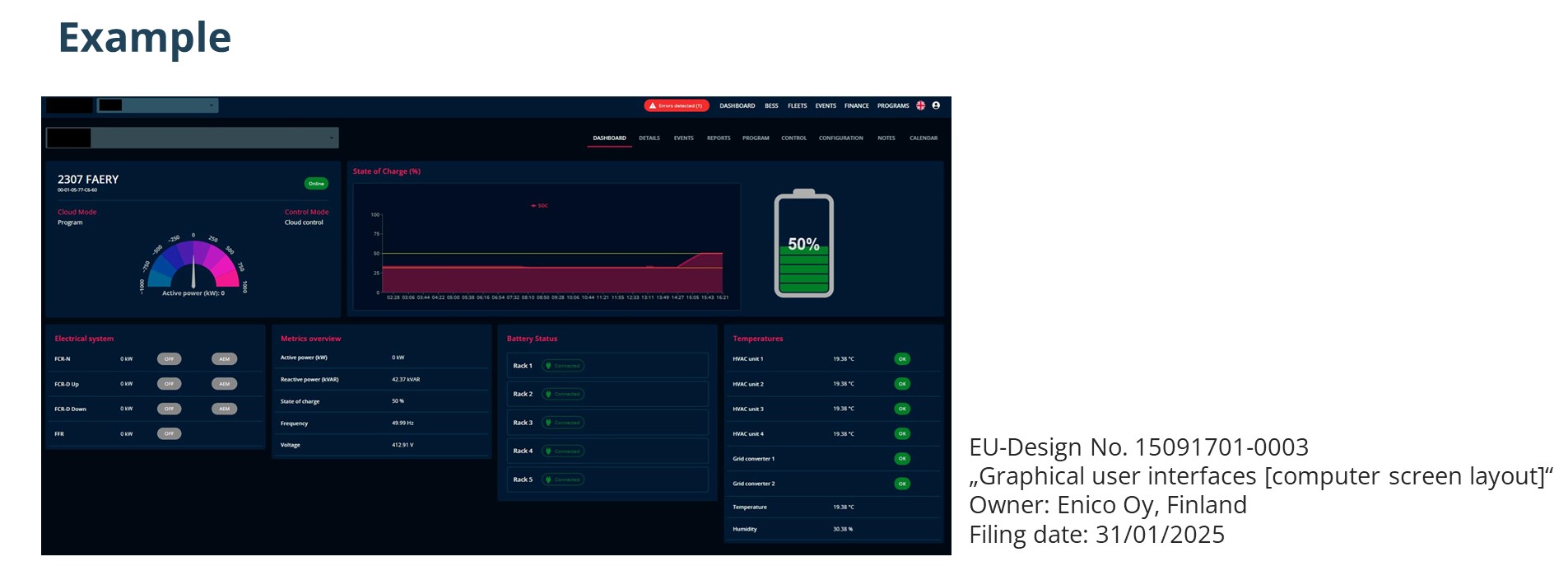 Example of a Graphical User Interface design right by Enico Oy