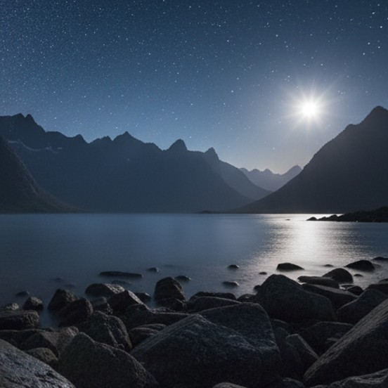 The North Star above a mountain landscape as a symbol of guiding the way