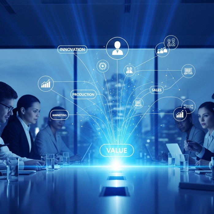 A mixed team that aims to create value for a company.