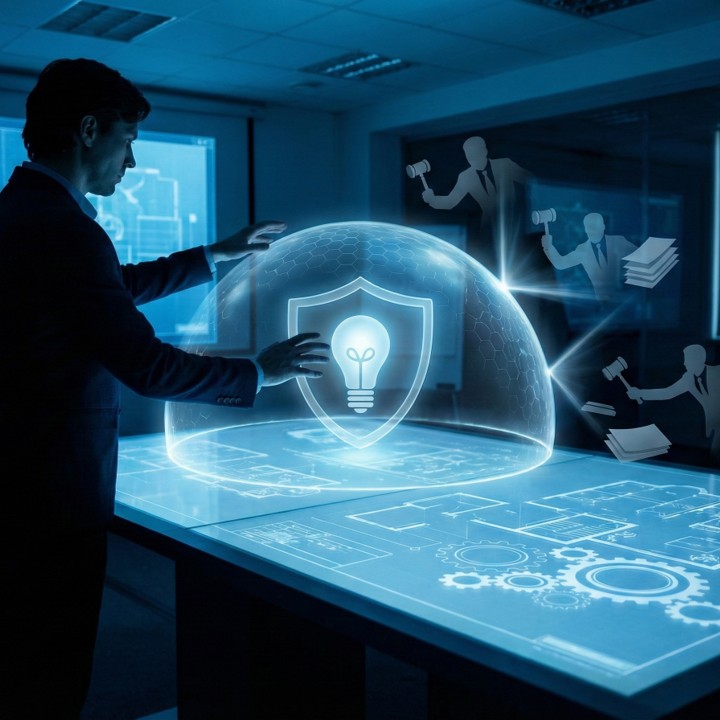 A patent attorney builds a spherical shield against patent litigation.